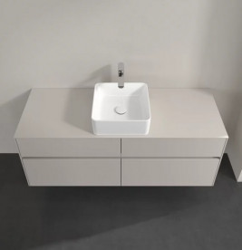 Тумба под раковину Villeroy & Boch Collaro 140х50 см с подсветкой ДСП мягкий серый C045B0VK