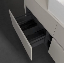 Тумба под раковину Villeroy & Boch Collaro 140х50 см с подсветкой ДСП мягкий серый C045B0VK