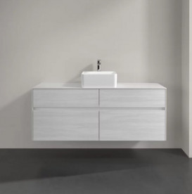 Тумба под раковину Villeroy & Boch Collaro 140х50 см с подсветкой ДСП белое дерево C045B0E8