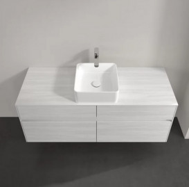 Тумба под раковину Villeroy & Boch Collaro 140х50 см с подсветкой ДСП белое дерево C045B0E8