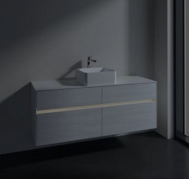 Тумба под раковину Villeroy & Boch Collaro 140х50 см с подсветкой ДСП белое дерево C045B0E8