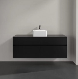 Тумба під раковину Villeroy & Boch Collaro 140х50 см із підсвічуванням МДФ чорний матовий лак C045B0PD