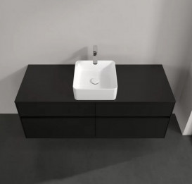Тумба під раковину Villeroy & Boch Collaro 140х50 см із підсвічуванням МДФ чорний матовий лак C045B0PD