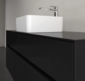 Тумба під раковину Villeroy & Boch Collaro 140х50 см із підсвічуванням МДФ чорний матовий лак C045B0PD