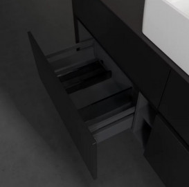 Тумба під раковину Villeroy & Boch Collaro 140х50 см із підсвічуванням МДФ чорний матовий лак C045B0PD