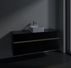 Тумба під раковину Villeroy & Boch Collaro 140х50 см із підсвічуванням МДФ чорний матовий лак C045B0PD
