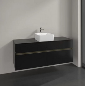 Тумба під раковину Villeroy & Boch Collaro 140х50 см із підсвічуванням МДФ чорний матовий лак C045B0PD