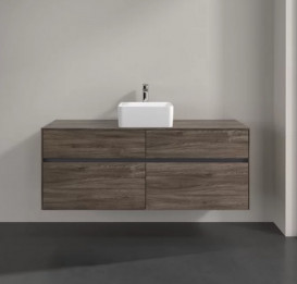 Тумба під раковину Villeroy & Boch Collaro 140х50 см із підсвічуванням ДСП кам'яний дуб C045B0RK