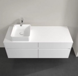 Тумба під раковину Villeroy & Boch Collaro 140х50 см із підсвічуванням МДФ глянсовий білий C046B0DH