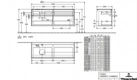 Тумба під раковину Villeroy & Boch Collaro 140х50 см із підсвічуванням МДФ глянсовий білий C046B0DH