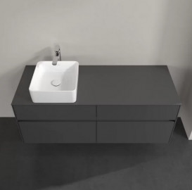 Тумба под раковину Villeroy & Boch Collaro 140х50 см с подсветкой МДФ глянцевый серый C046B0FP