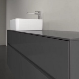 Тумба под раковину Villeroy & Boch Collaro 140х50 см с подсветкой МДФ глянцевый серый C046B0FP