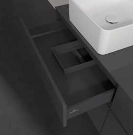 Тумба под раковину Villeroy & Boch Collaro 140х50 см с подсветкой МДФ глянцевый серый C046B0FP