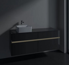 Тумба под раковину Villeroy & Boch Collaro 140х50 см с подсветкой МДФ глянцевый серый C046B0FP