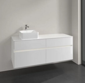 Тумба под раковину Villeroy & Boch Collaro 140х50 см с подсветкой ДСП матовый белый C046B0MS