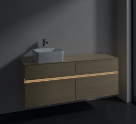 Тумба под раковину Villeroy & Boch Collaro 140х50 см с подсветкой ДСП северный дуб C046B0VJ