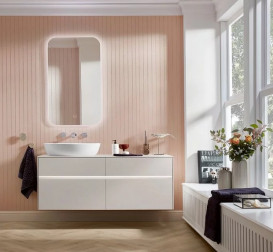 Тумба под раковину Villeroy & Boch Collaro 140х50 см с подсветкой ДСП мягкий серый C046B0VK