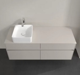 Тумба под раковину Villeroy & Boch Collaro 140х50 см с подсветкой ДСП мягкий серый C046B0VK