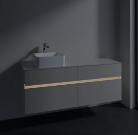 Тумба под раковину Villeroy & Boch Collaro 140х50 см с подсветкой ДСП мягкий серый C046B0VK