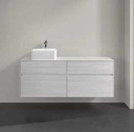 Тумба под раковину Villeroy & Boch Collaro 140х50 см с подсветкой ДСП белое дерево C046B0E8