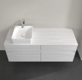 Тумба под раковину Villeroy & Boch Collaro 140х50 см с подсветкой ДСП белое дерево C046B0E8