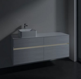 Тумба под раковину Villeroy & Boch Collaro 140х50 см с подсветкой ДСП белое дерево C046B0E8