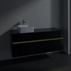Тумба под раковину Villeroy & Boch Collaro 140х50 см с подсветкой МДФ черный матовый лак C046B0PD