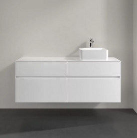 Тумба под раковину Villeroy & Boch Collaro 140х50 см с подсветкой МДФ глянцевый белый C047B0DH