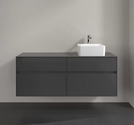 Тумба под раковину Villeroy & Boch Collaro 140х50 см с подсветкой МДФ глянцевый серый C047B0FP