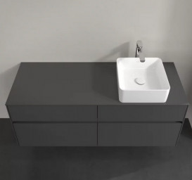 Тумба под раковину Villeroy & Boch Collaro 140х50 см с подсветкой МДФ глянцевый серый C047B0FP