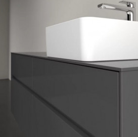 Тумба под раковину Villeroy & Boch Collaro 140х50 см с подсветкой МДФ глянцевый серый C047B0FP