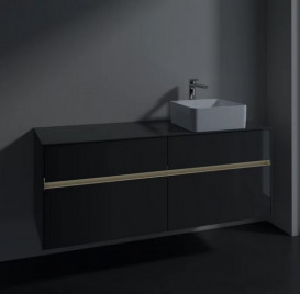 Тумба под раковину Villeroy & Boch Collaro 140х50 см с подсветкой МДФ глянцевый серый C047B0FP