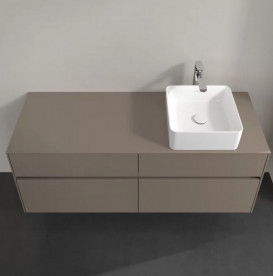 Тумба под раковину Villeroy & Boch Collaro 140х50 см с подсветкой ДСП трюфель серый C047B0VG