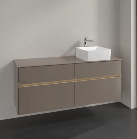 Тумба под раковину Villeroy & Boch Collaro 140х50 см с подсветкой ДСП трюфель серый C047B0VG