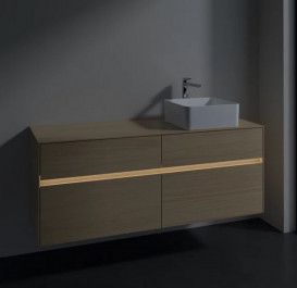 Тумба под раковину Villeroy & Boch Collaro 140х50 см с подсветкой ДСП северный дуб C047B0VJ