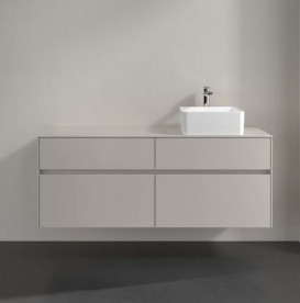 Тумба під раковину Villeroy & Boch Collaro 140х50 см із підсвічуванням ДСП м'який сірий C047B0VK