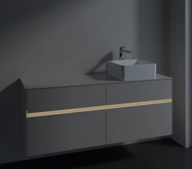 Тумба під раковину Villeroy & Boch Collaro 140х50 см із підсвічуванням ДСП м'який сірий C047B0VK