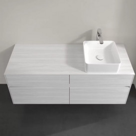 Тумба под раковину Villeroy & Boch Collaro 140х50 см с подсветкой ДСП белое дерево C047B0E8