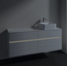 Тумба под раковину Villeroy & Boch Collaro 140х50 см с подсветкой ДСП белое дерево C047B0E8