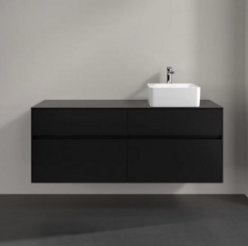 Тумба під раковину Villeroy & Boch Collaro 140х50 см із підсвічуванням МДФ чорний матовий лак C047B0PD