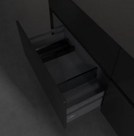 Тумба під раковину Villeroy & Boch Collaro 140х50 см із підсвічуванням МДФ чорний матовий лак C047B0PD
