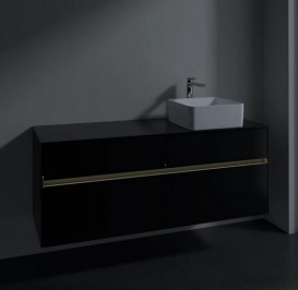 Тумба під раковину Villeroy & Boch Collaro 140х50 см із підсвічуванням МДФ чорний матовий лак C047B0PD