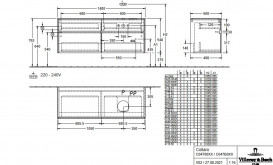 Тумба під раковину Villeroy & Boch Collaro 140х50 см із підсвічуванням МДФ чорний матовий лак C047B0PD