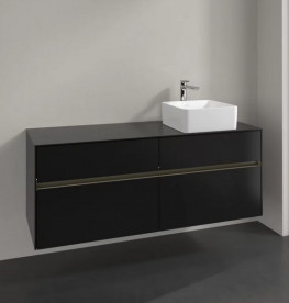 Тумба під раковину Villeroy & Boch Collaro 140х50 см із підсвічуванням МДФ чорний матовий лак C047B0PD