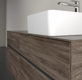 Тумба под раковину Villeroy & Boch Collaro 140х50 см с подсветкой ДСП каменный дуб C047B0RK