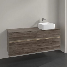 Тумба под раковину Villeroy & Boch Collaro 140х50 см с подсветкой ДСП каменный дуб C047B0RK