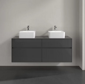 Тумба под раковину Villeroy & Boch Collaro 140х50 см с подсветкой МДФ глянцевый серый C048B0FP