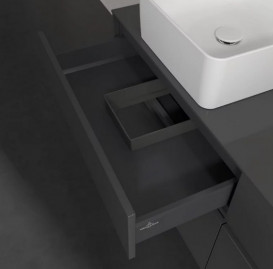 Тумба под раковину Villeroy & Boch Collaro 140х50 см с подсветкой МДФ глянцевый серый C048B0FP