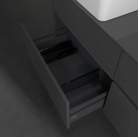 Тумба под раковину Villeroy & Boch Collaro 140х50 см с подсветкой МДФ глянцевый серый C048B0FP