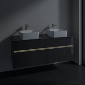 Тумба под раковину Villeroy & Boch Collaro 140х50 см с подсветкой МДФ глянцевый серый C048B0FP